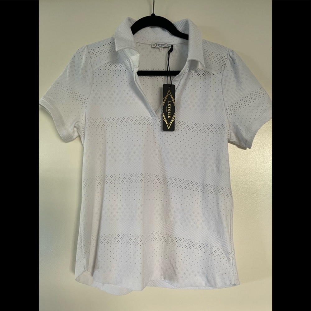 L’Etoile Sport Luxury White Lace Tennis Top - NWT - Medium